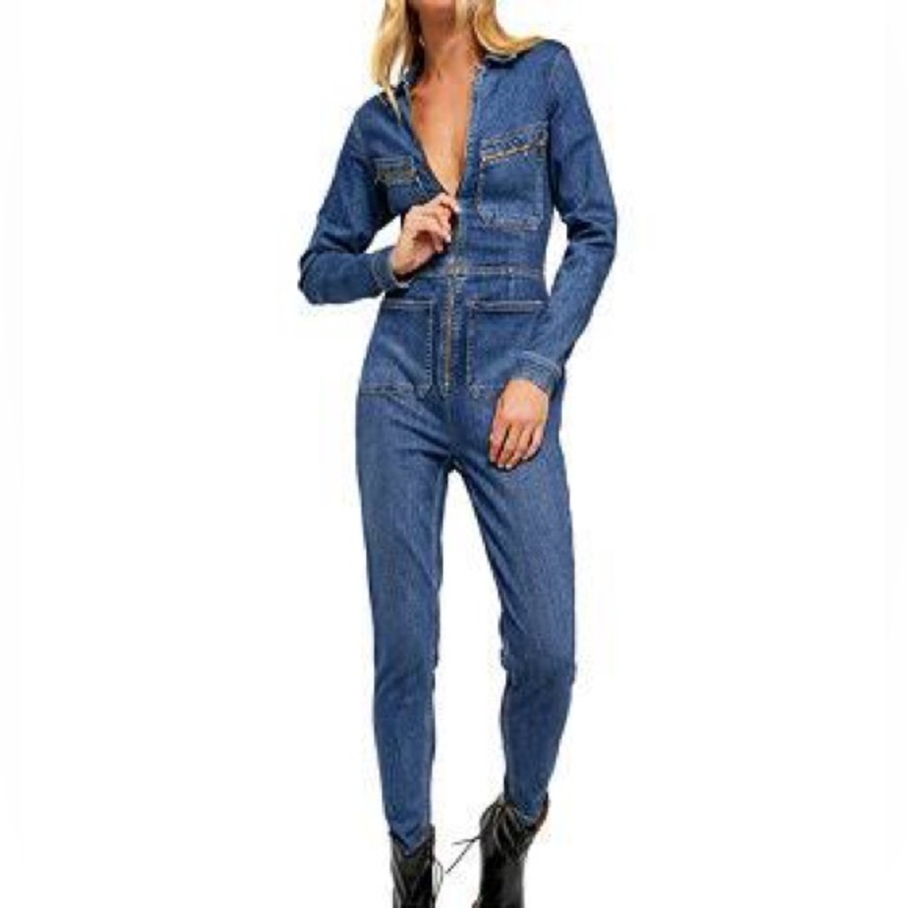 Free People Denim Women's Overalls